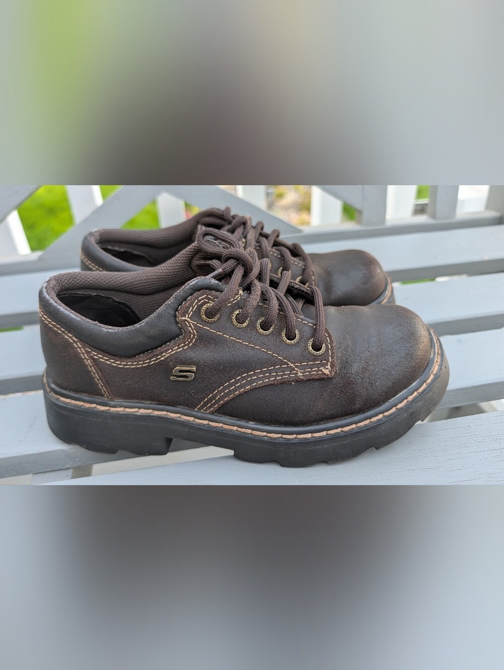 Skechers Women's Brown Oxford Chunky Lace Up 90's Y2K Shoes Sz 5.5